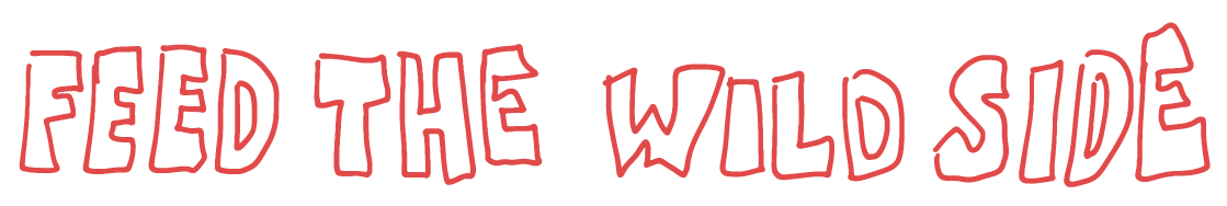 red hand drawn "feed the wild side"