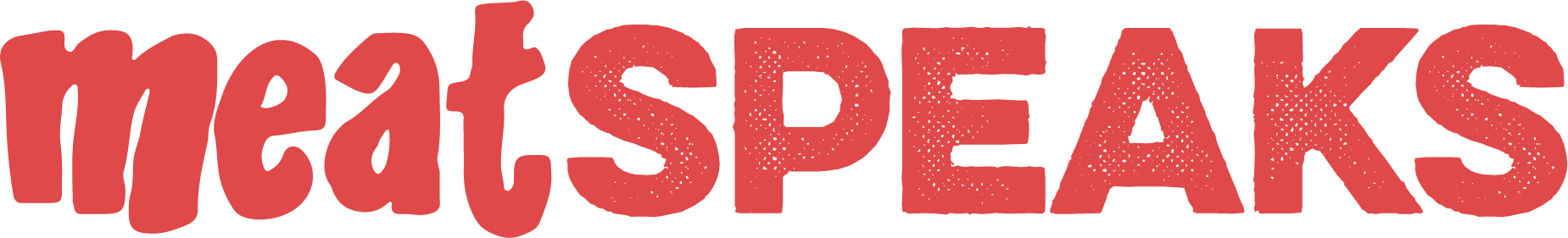 header of "meat speaks" in red