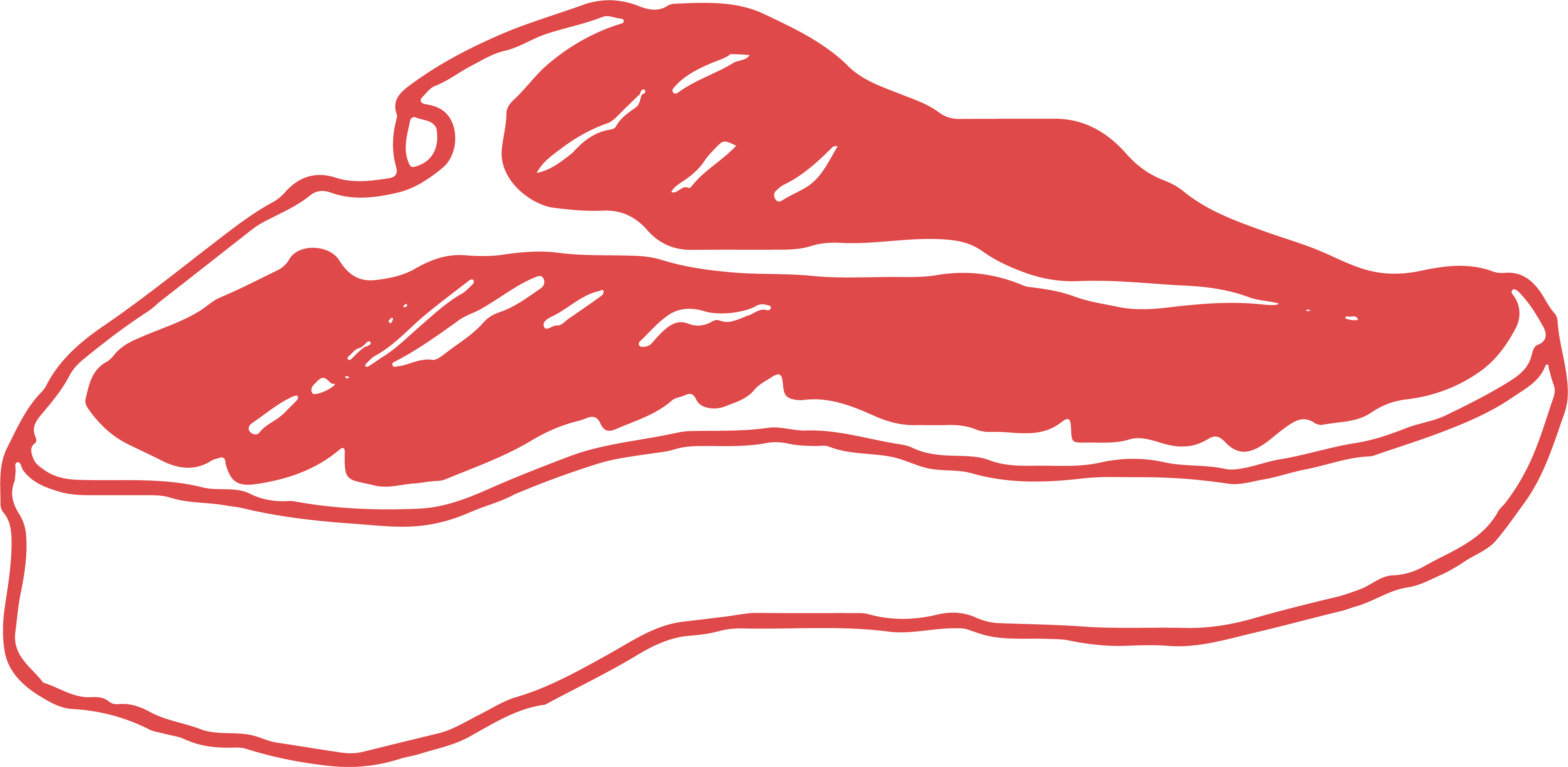 red illustration of a slab of steak