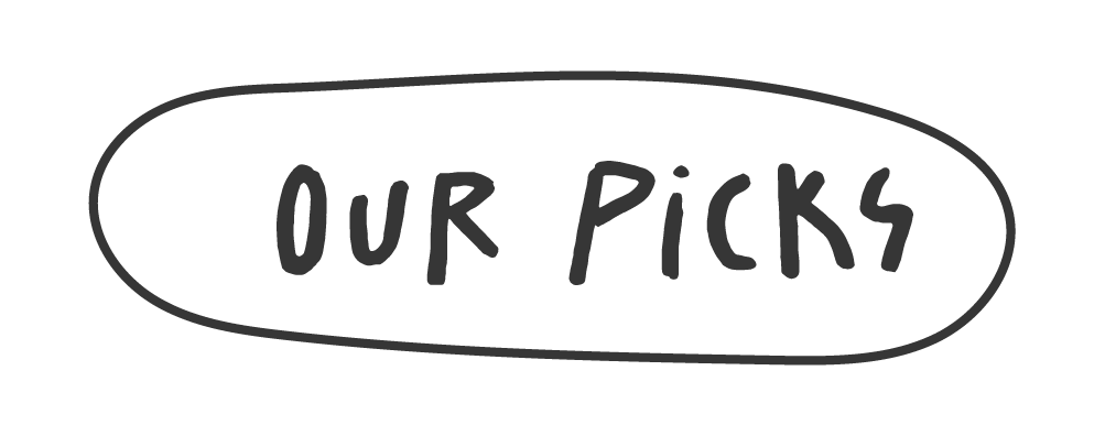 our pick button in black