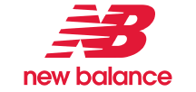 New Balance logo with stylized 'NB' and red text.