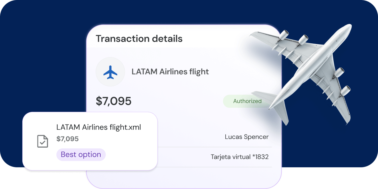 Sample of a travel transaction using Clara.