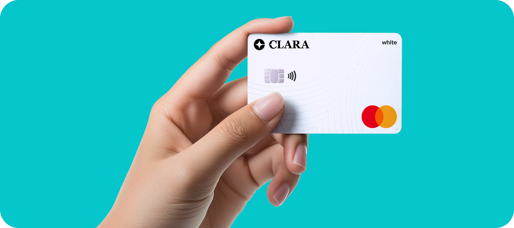 Hand holding Clara card.