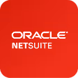 Oracle NetSuite logo on a red background.