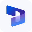 Microsoft Dynamics logo featuring a stylized blue and purple interlocking D shape.