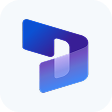 Microsoft Dynamics logo featuring a stylized blue and purple interlocking D shape.