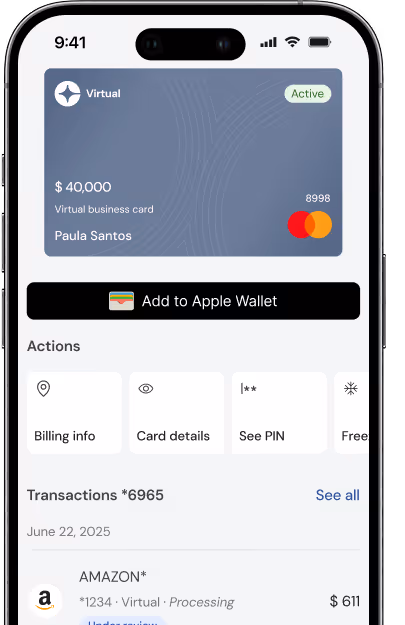 Clara Virtual corporate card for unlimited digital payments and ad spend management