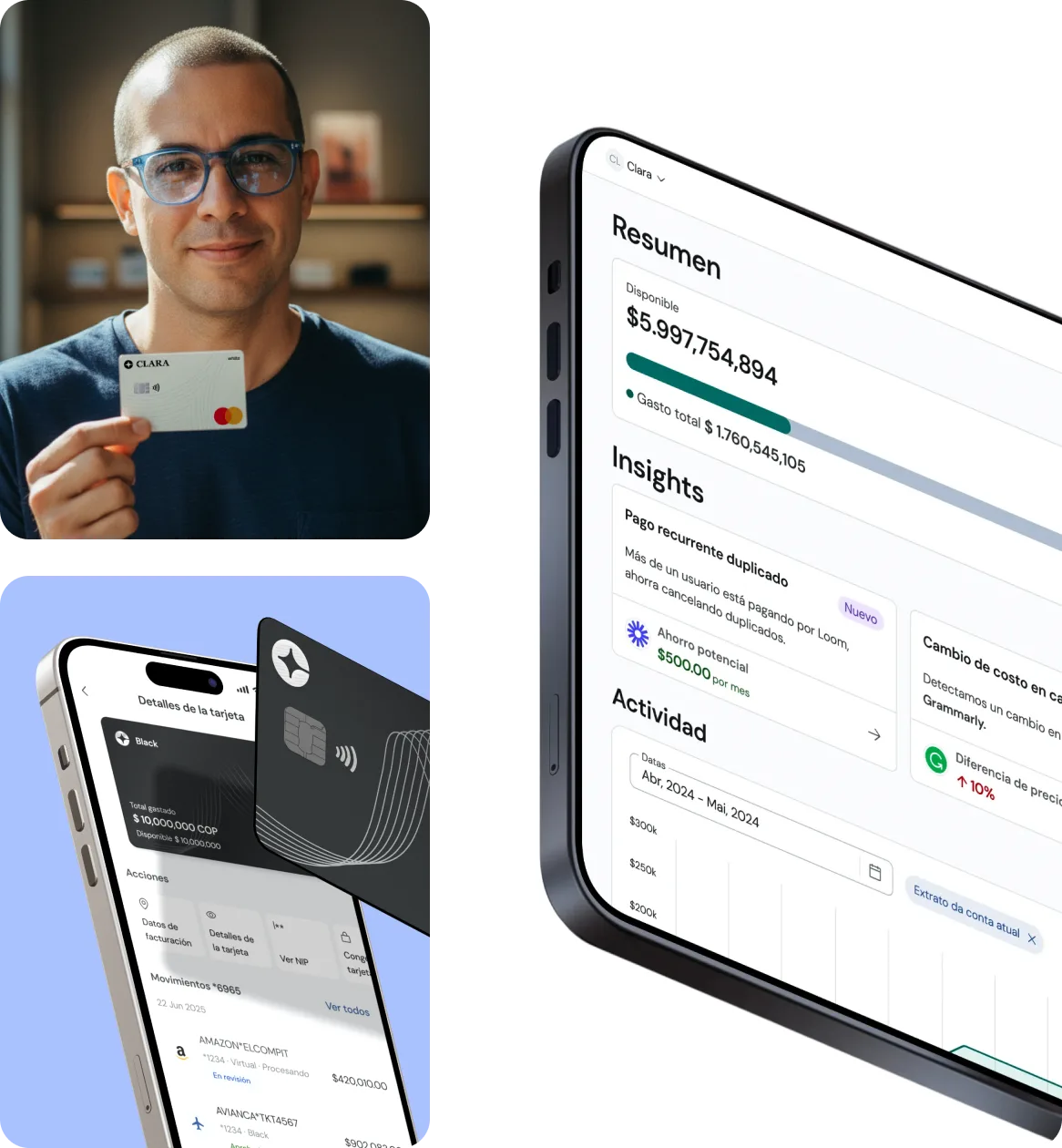Clara promotional landing page product feature highlight.