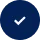 White checkmark inside a dark blue circle.