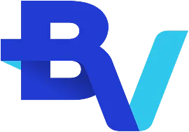 Blue and teal stylized letters B and V merged into a single graphic logo.