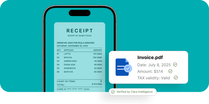 Sample of a travel transaction using Clara.