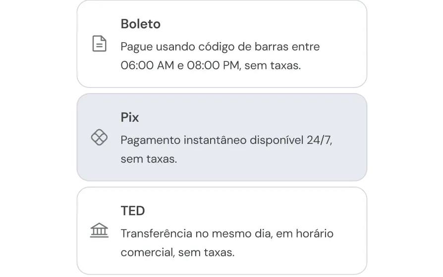 Interface de recuperação de notas fiscais da Clara