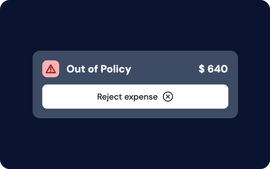 Out of policy expense flagged
