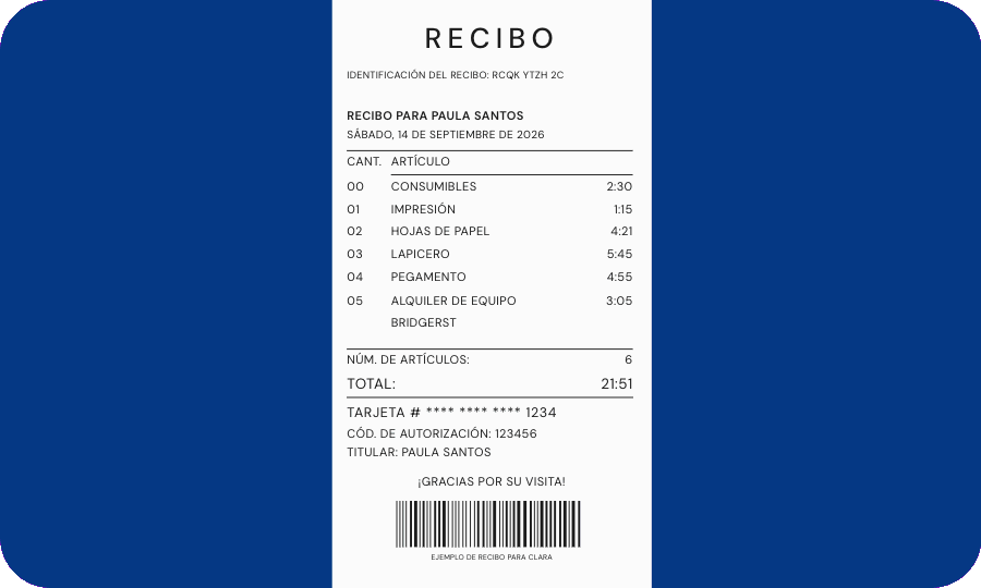 Datos contables preparados a partir de un comprobante