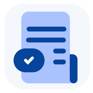 Illustration of a document with a checkmark representing approved spending clarity