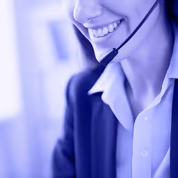 Happy customer service woman