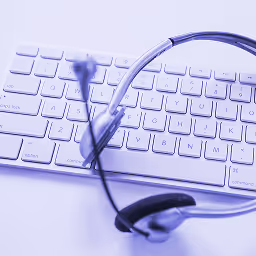 Headset on a keyboard