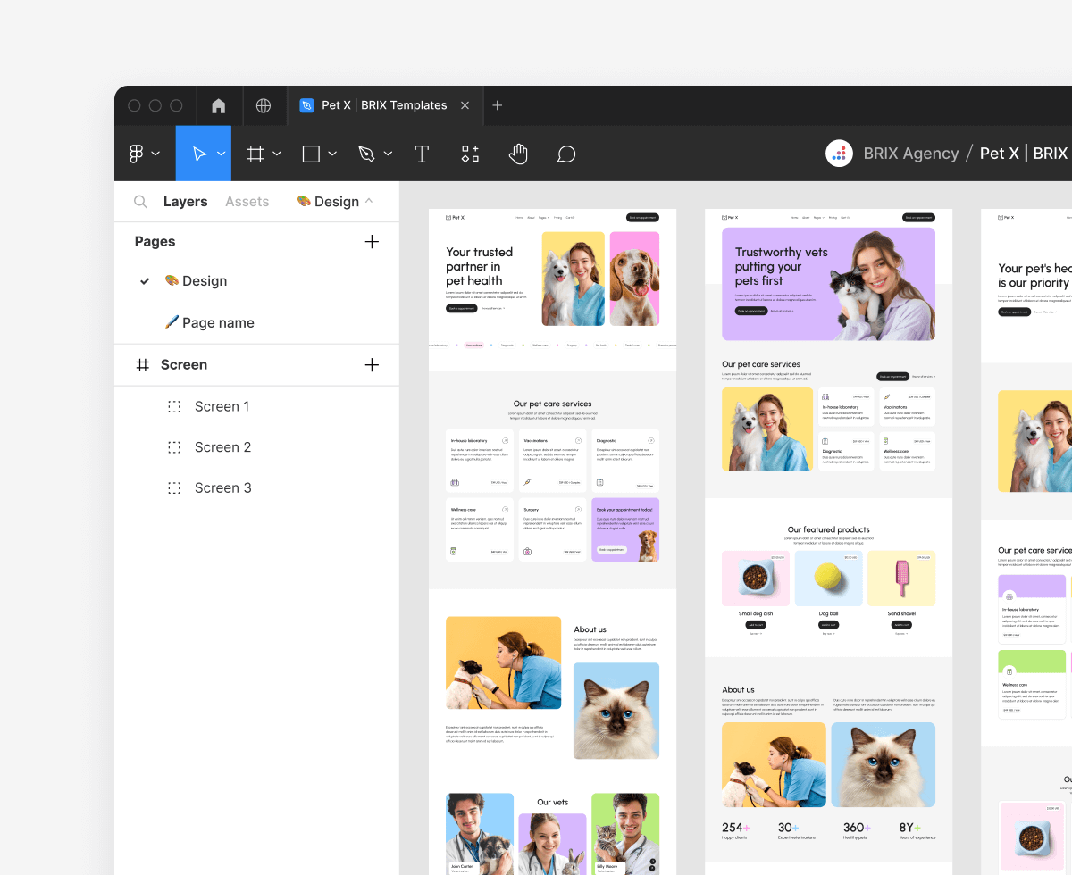 Pet X Figma File Included Veterinary Webflow Template