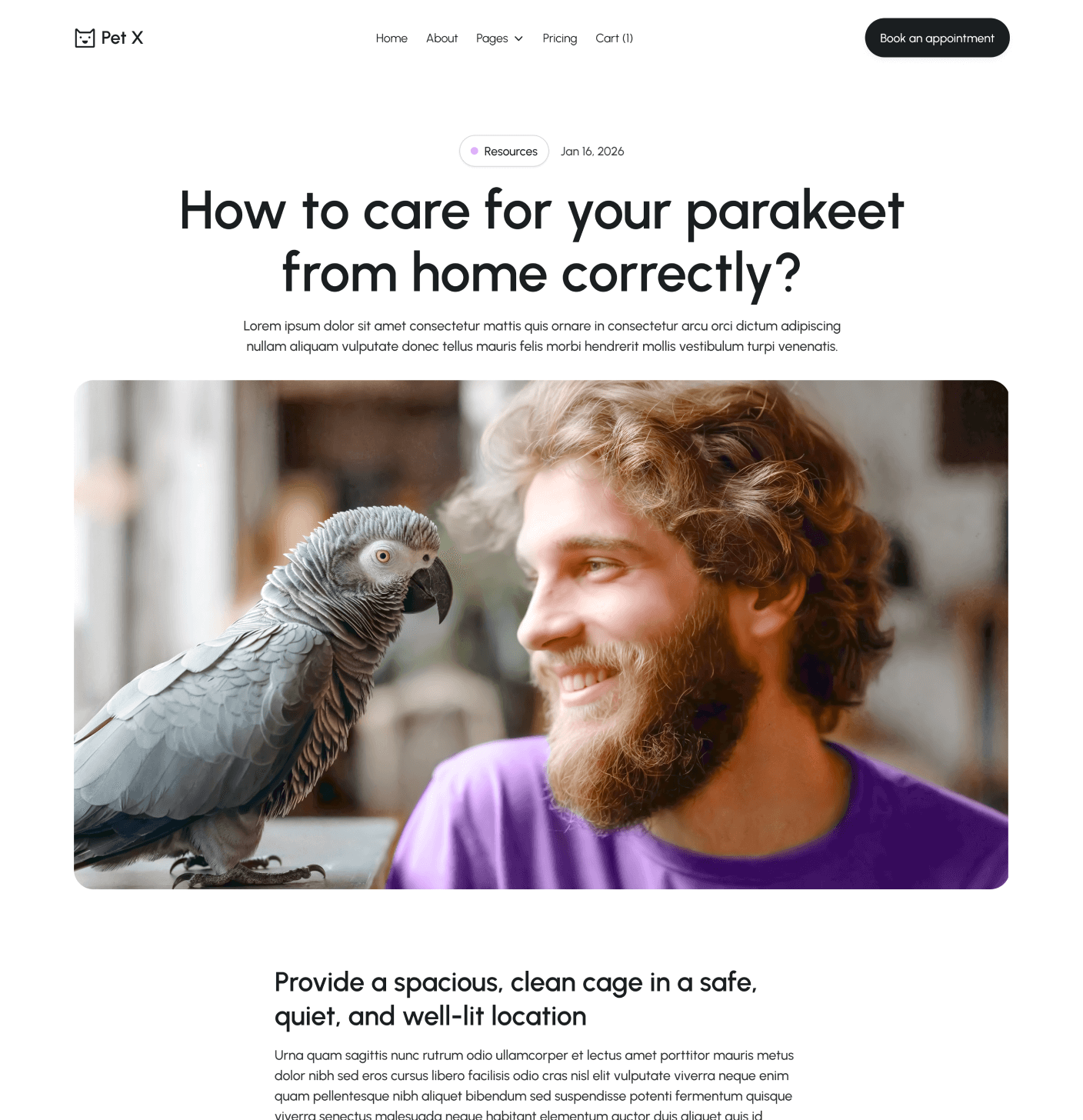 Pet X Blog Posts Main Page Veterinary Webflow Template