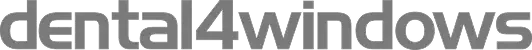 Dental 4windows logo text in lowercase grey font.