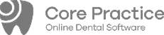 Core Practice Online Dental Software logo with a tooth icon.