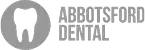 Logo for Abbotsford Dental featuring a stylised tooth with a smiling face inside a circle.