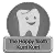 Illustration of a smiling cat face above the text 'The Happy Town Animal Shelter'.