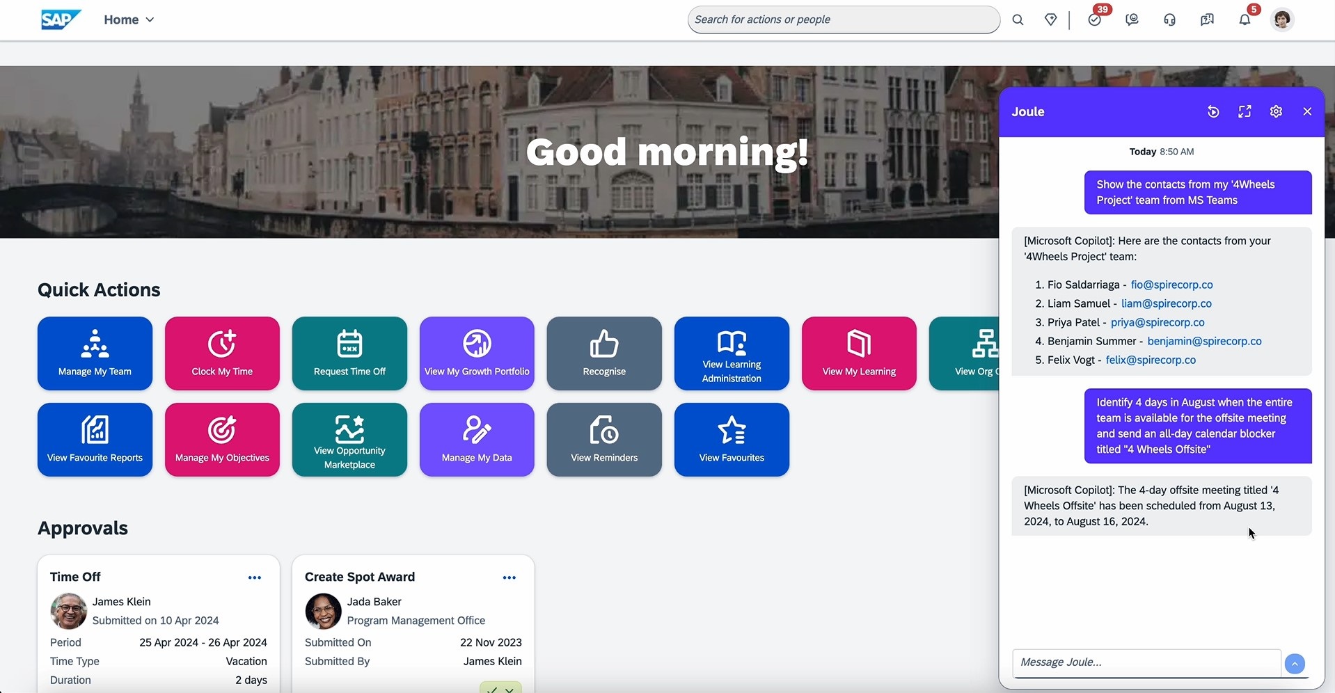 Das Beste aus beiden Welten: Wenn SAPs KI-Assistent mit Microsofts Office-Anwendungen interagiert, werden Nutzer:innen schneller und effizienter im Arbeitsalltag. (Quelle: SAP SE)