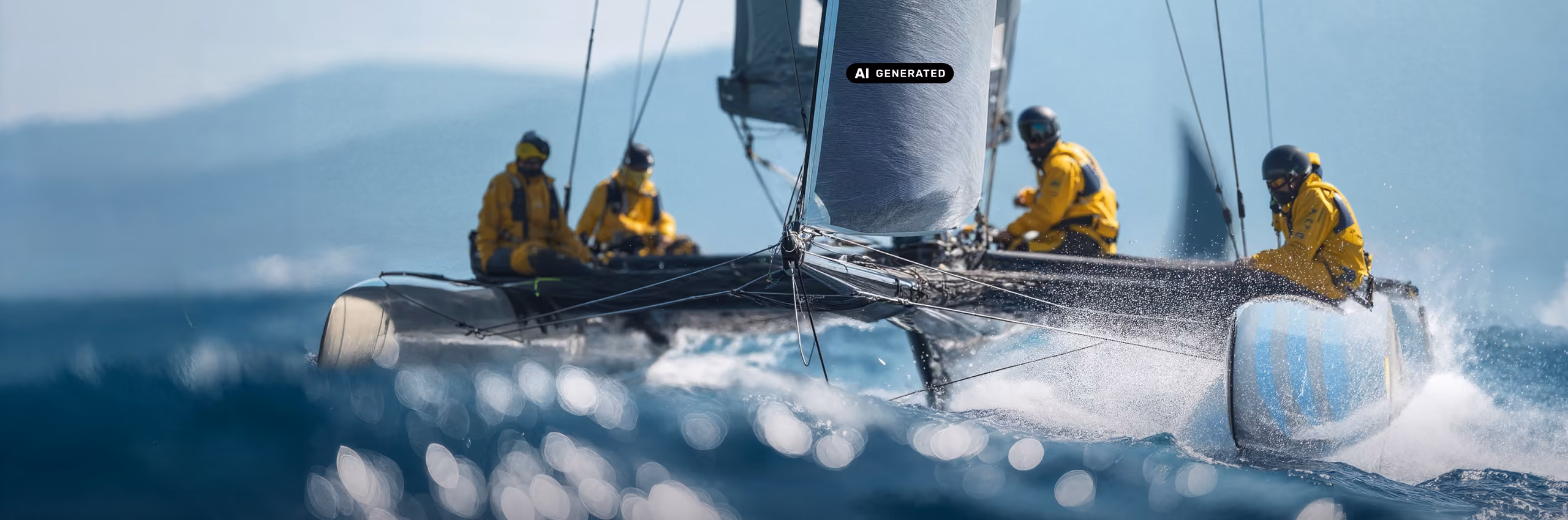 Catamaran mit Personen - Bildmotiv "bee agile" der Innovabee Markenkampagne für die Events-Seite