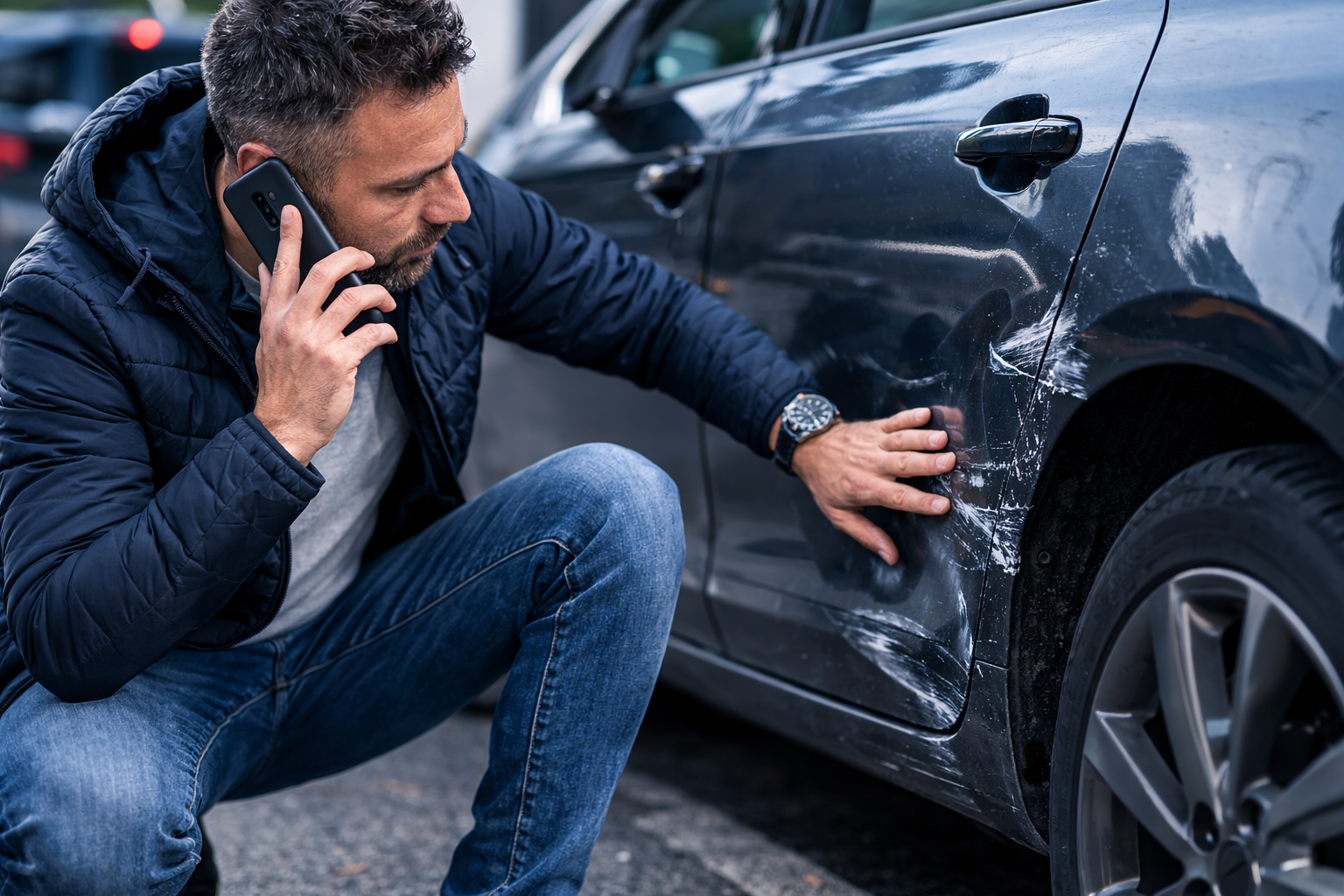 Unfallort Anruf