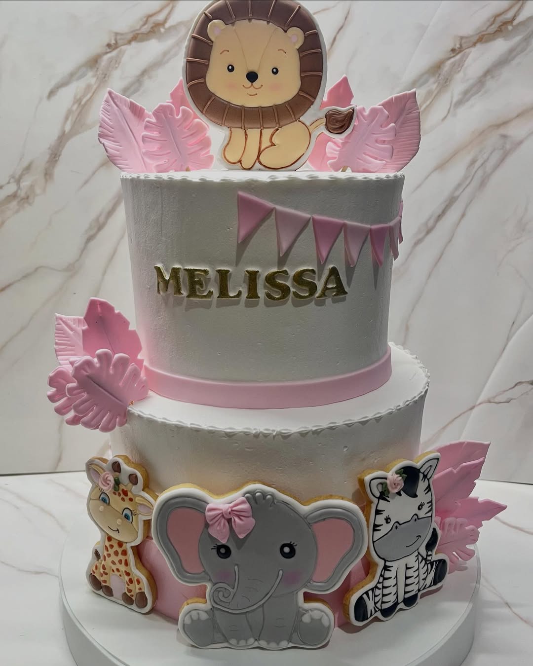 Torta de animales decorada por Ali & Caren en Montevideo
