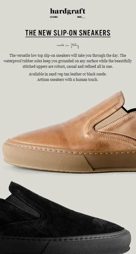 slip on sneakers by hardgraft
