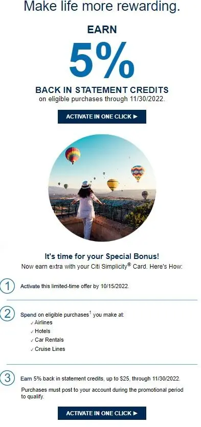 an email advertisement showing five percent off