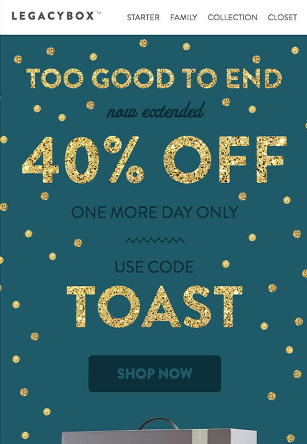 Legacy box 40 percent off