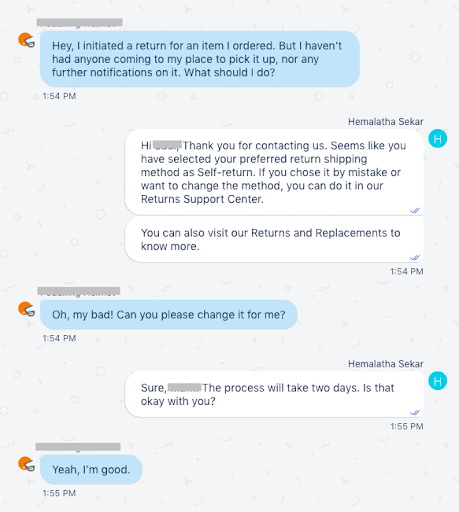 messages from one person to another