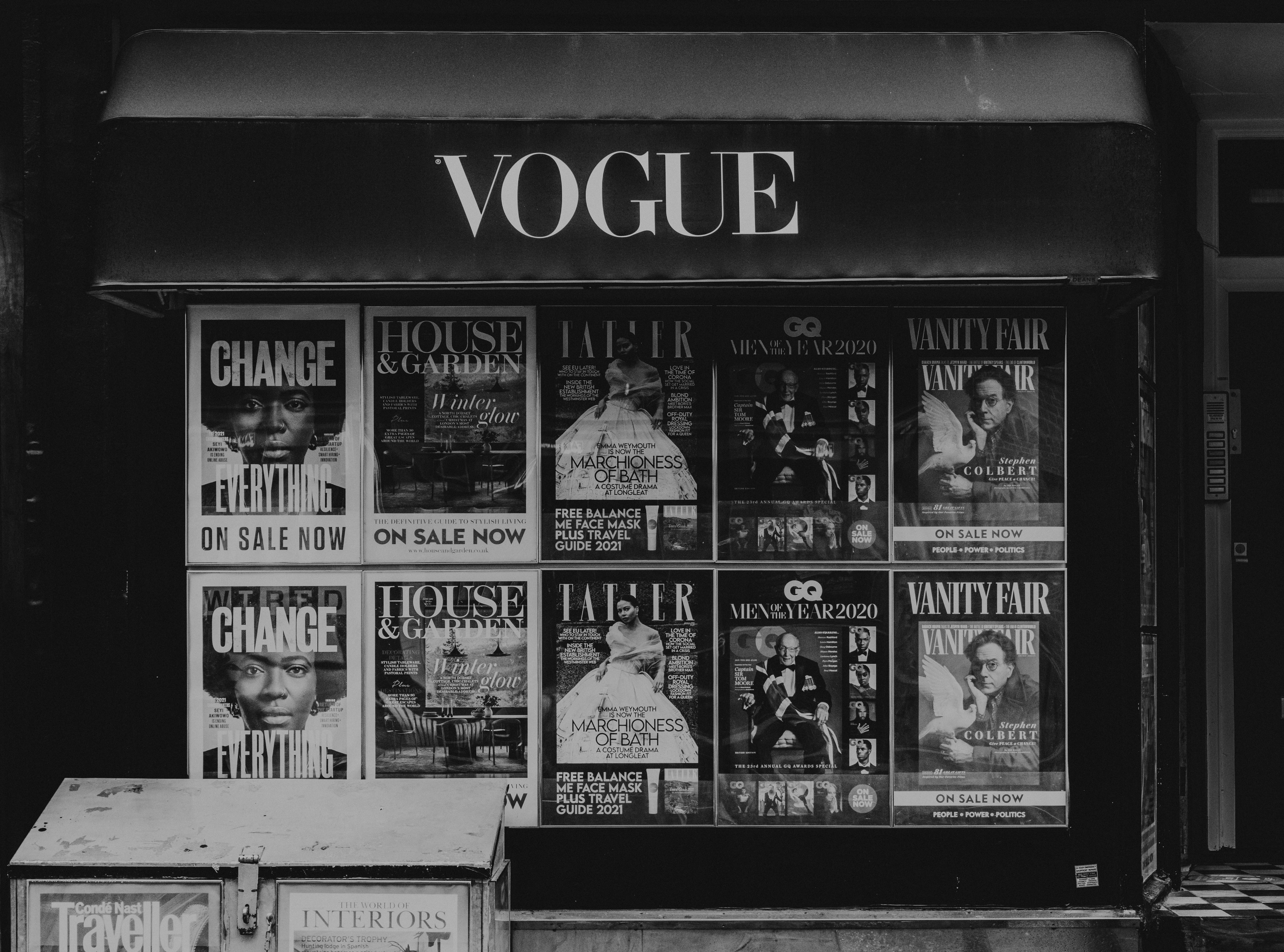 vogue store with magazines