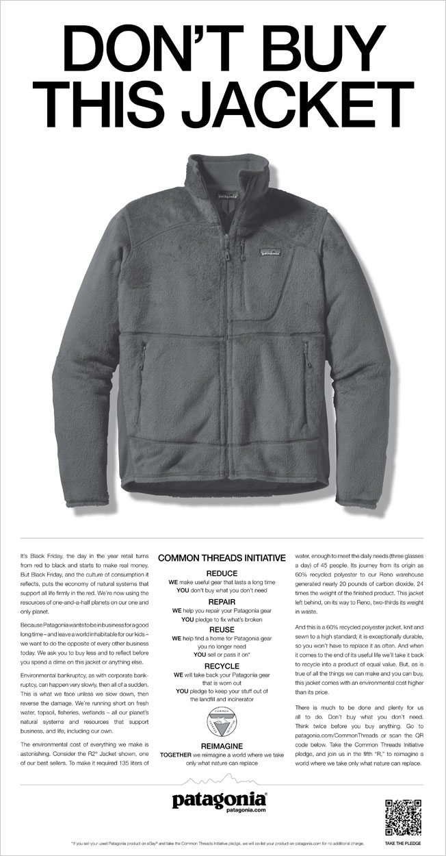 Jacket advertisement showing the words DONT BUY THIS JACKET in bold