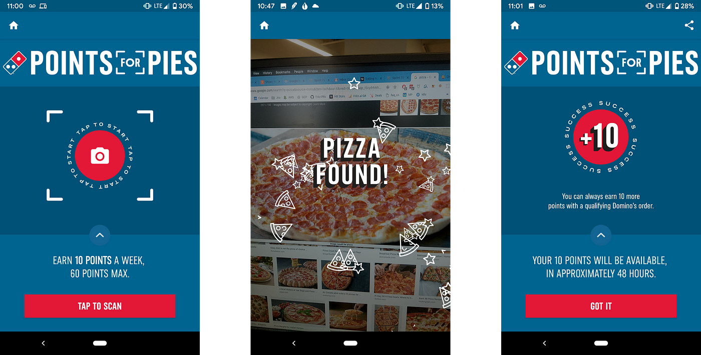 dominos mobile app page