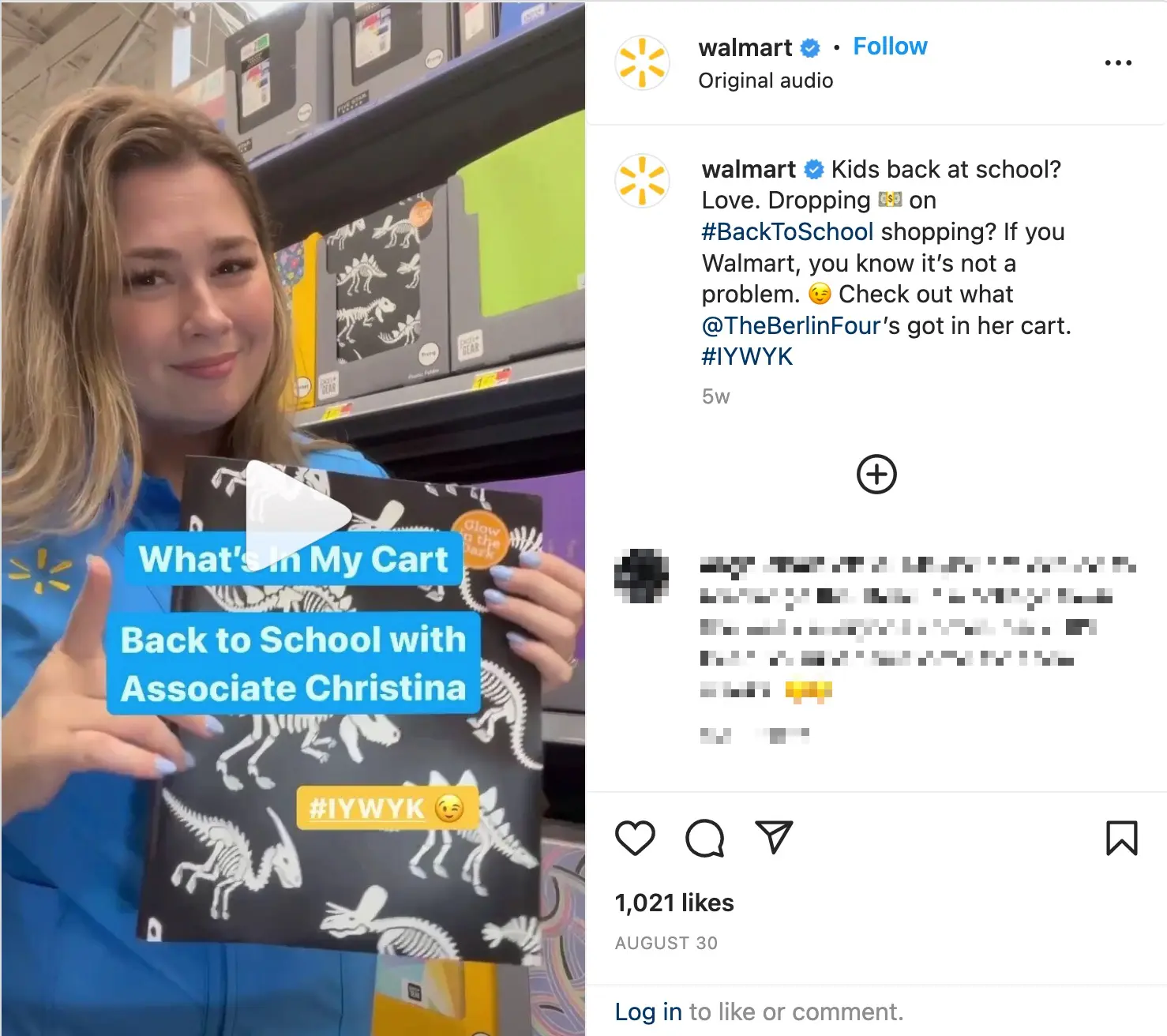 a tik tok of a women shopping or back to school products