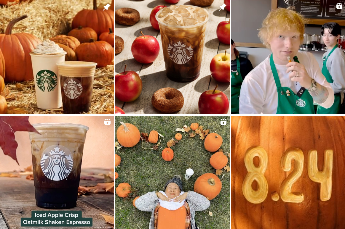 Starbucks instagram page SQO Marketing 