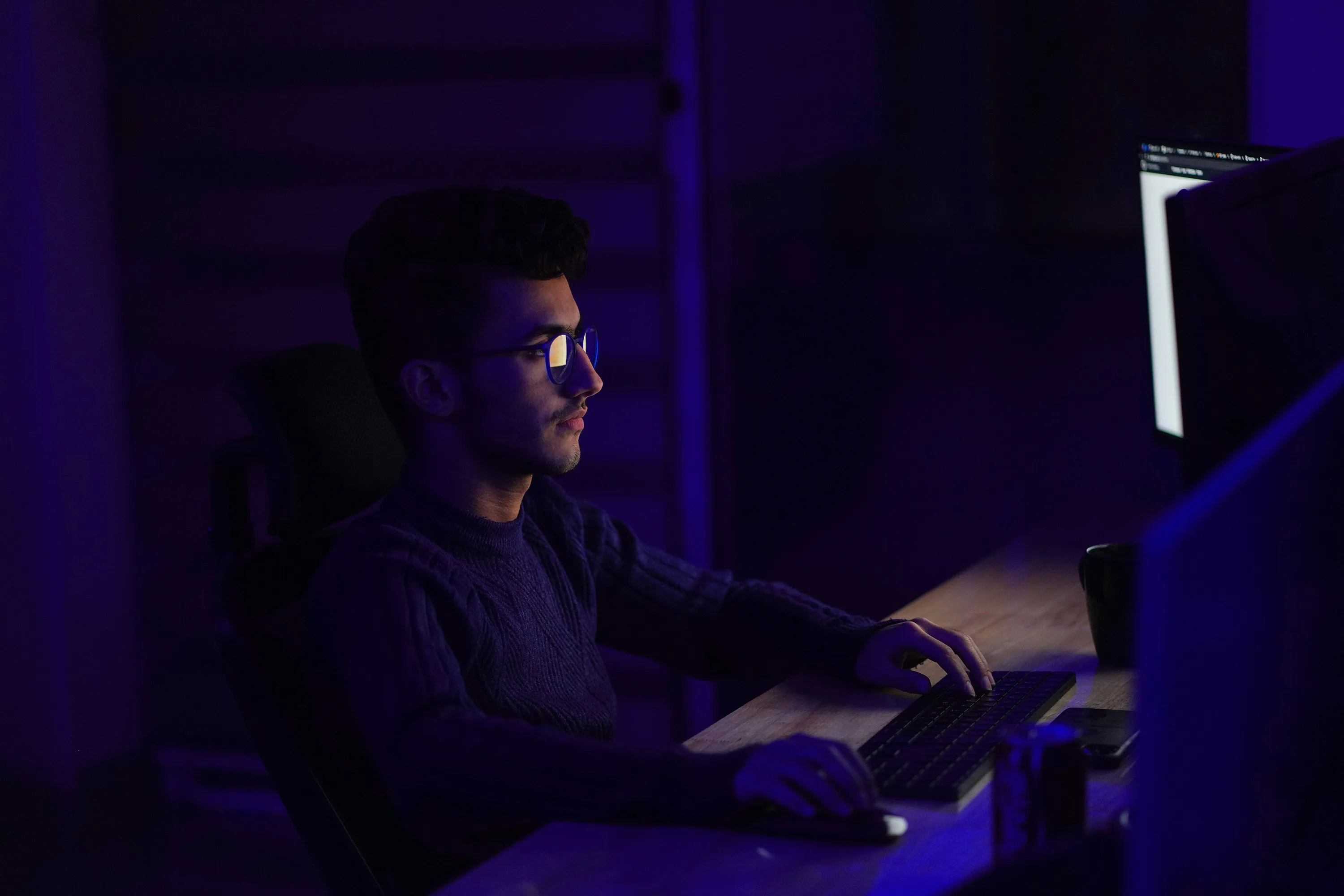 Man working on a laptop