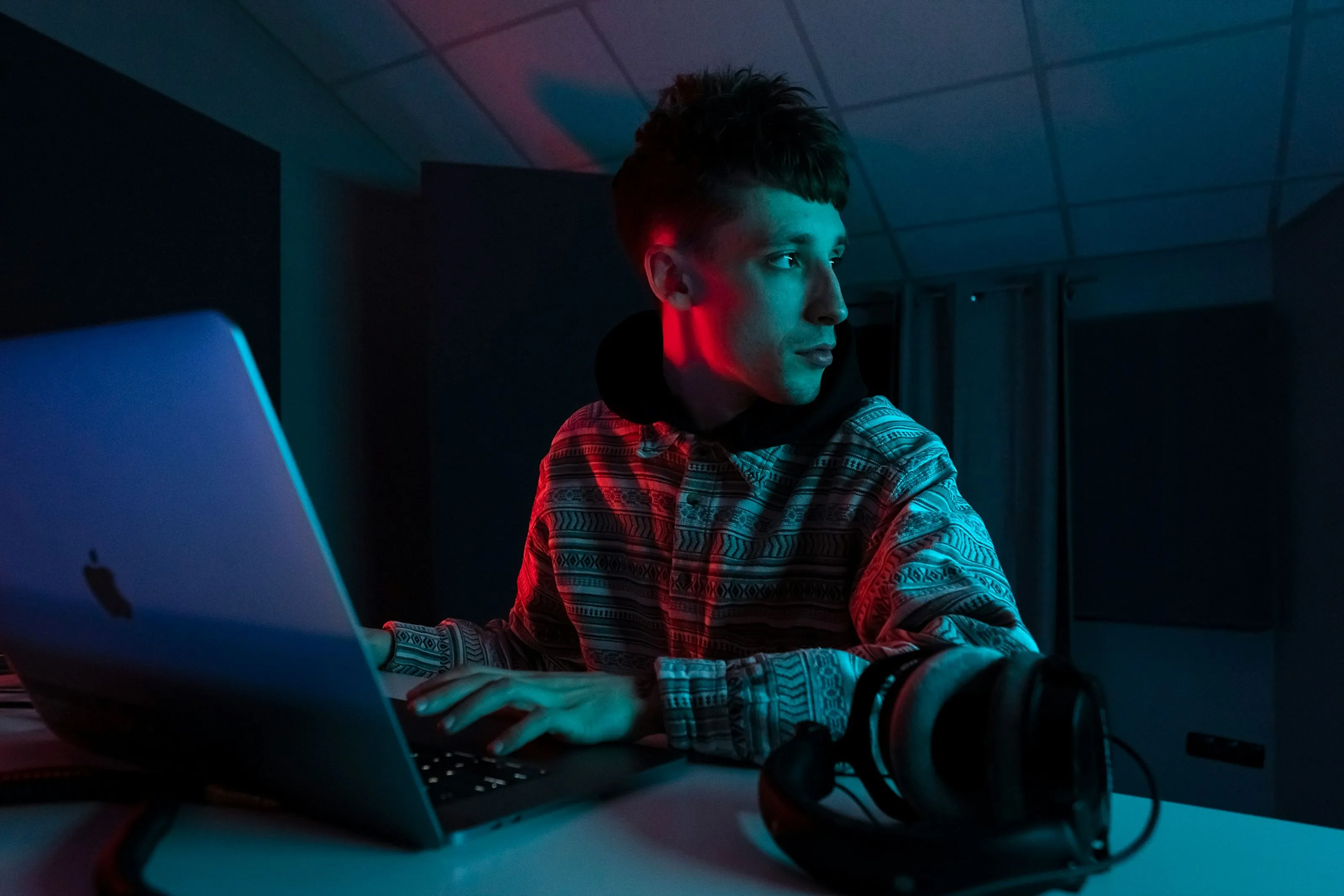 Man working on laptop
