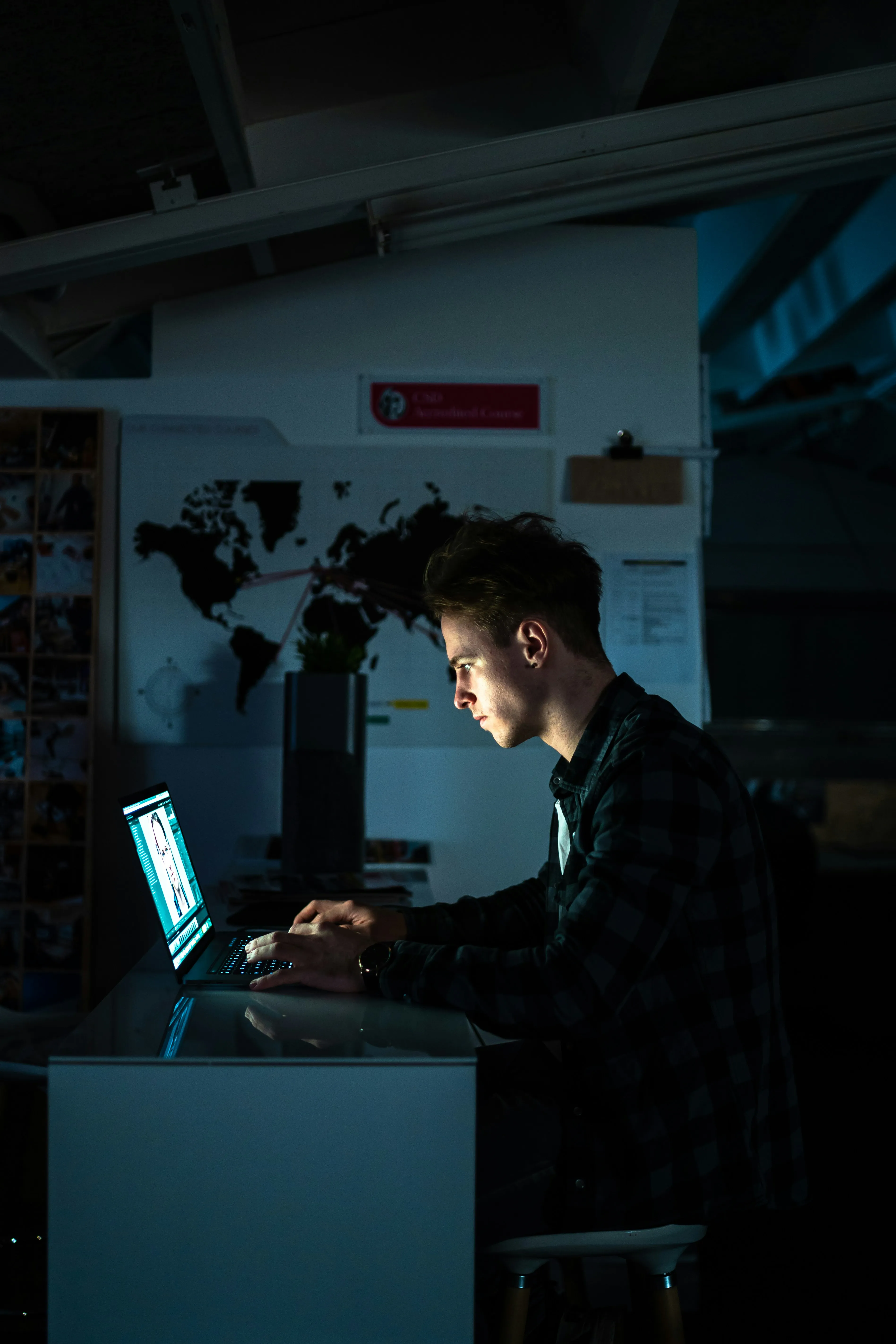 Man working on laptop
