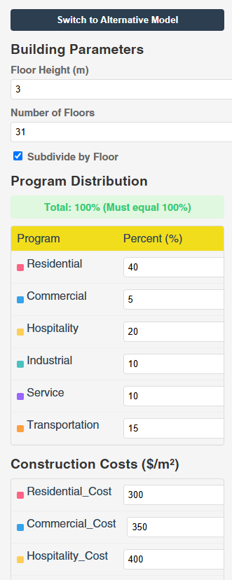 Original Left Menu Input Interface