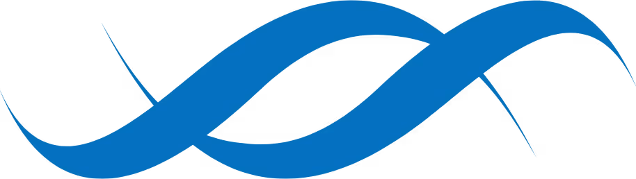 Blue stylized wave shapes flowing horizontally on a transparent background.