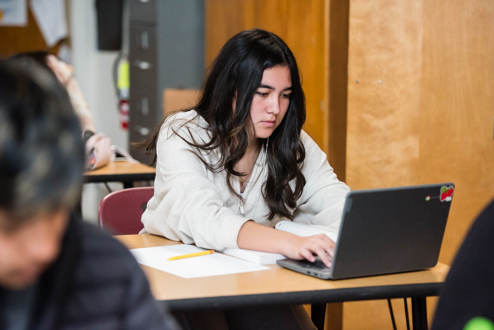 A student doing homework