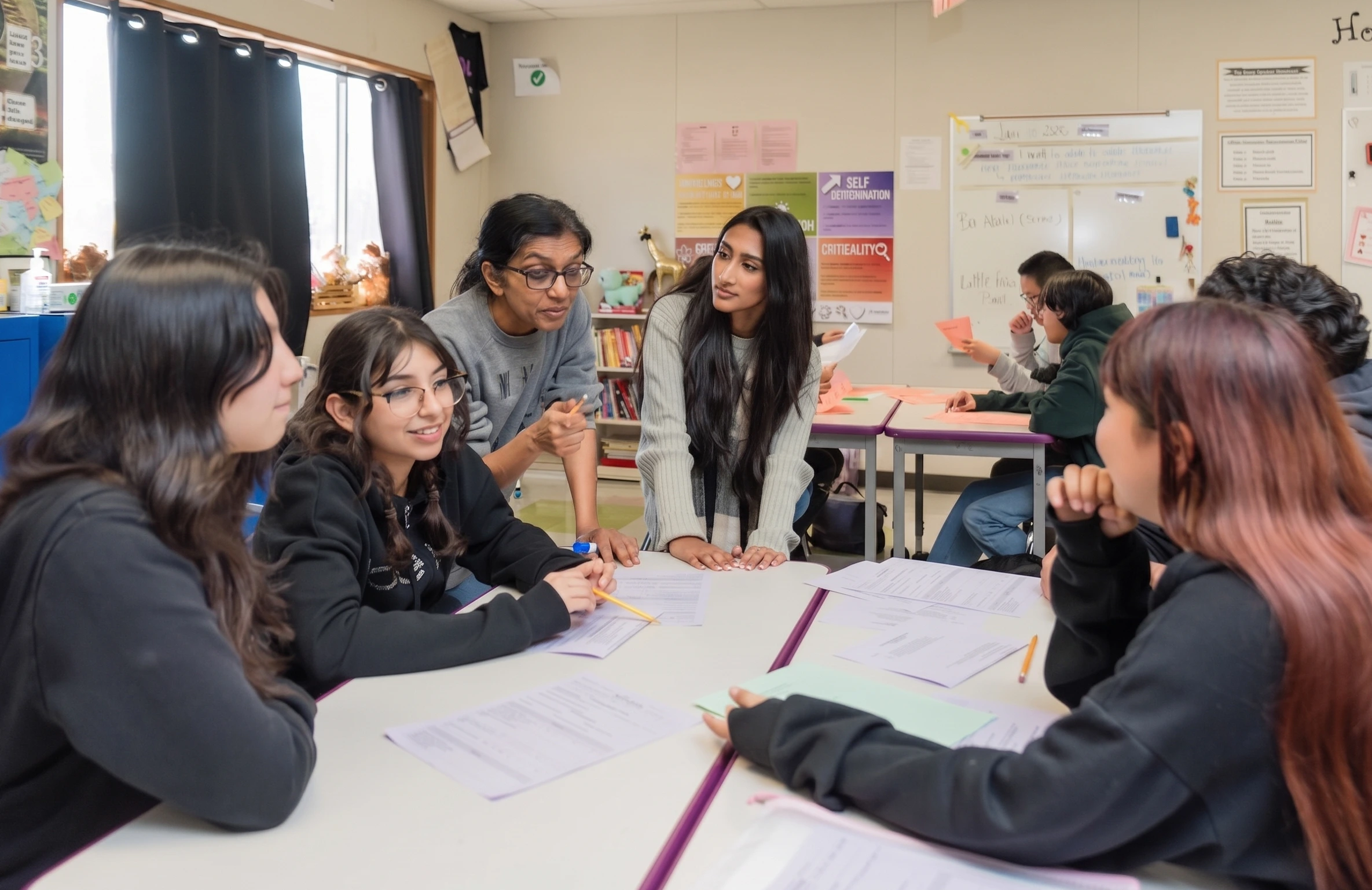 Students and educator in a discussion