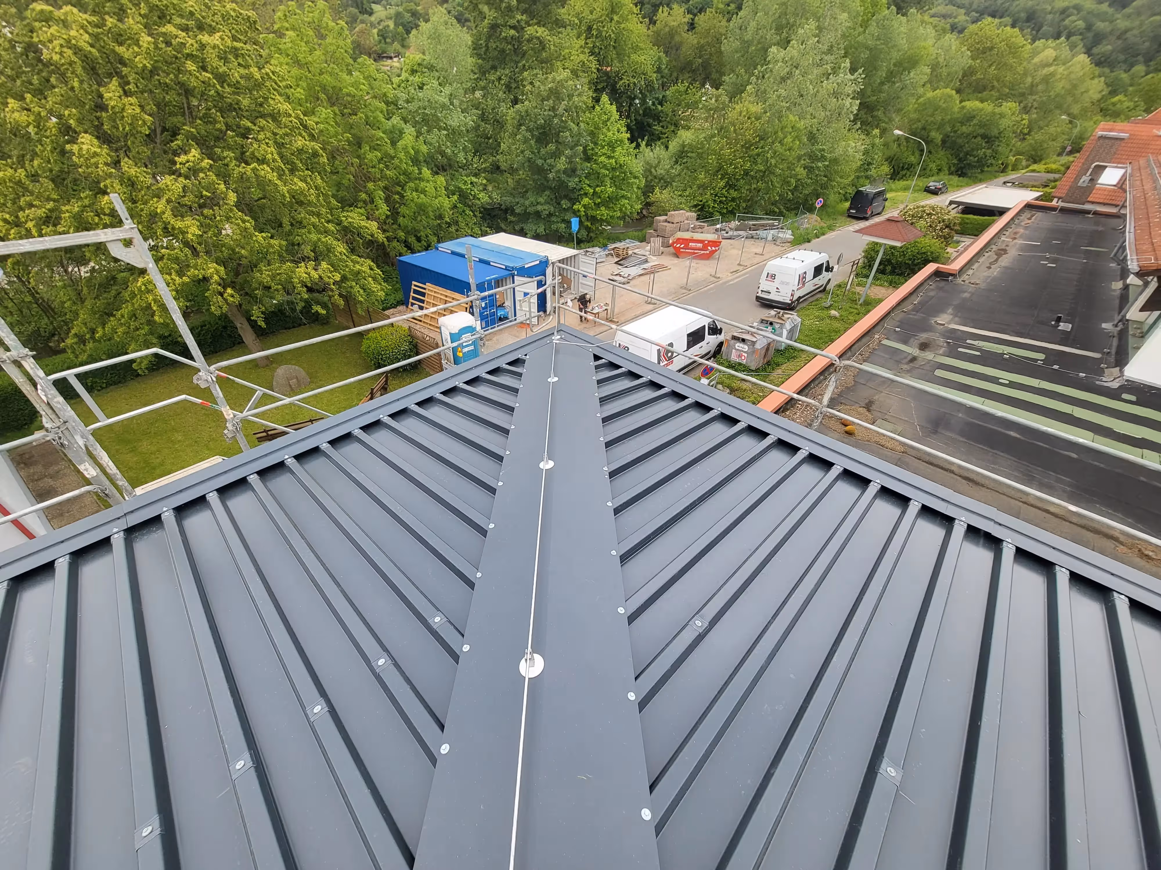 Blitzschutzsystem für Bürogebäude