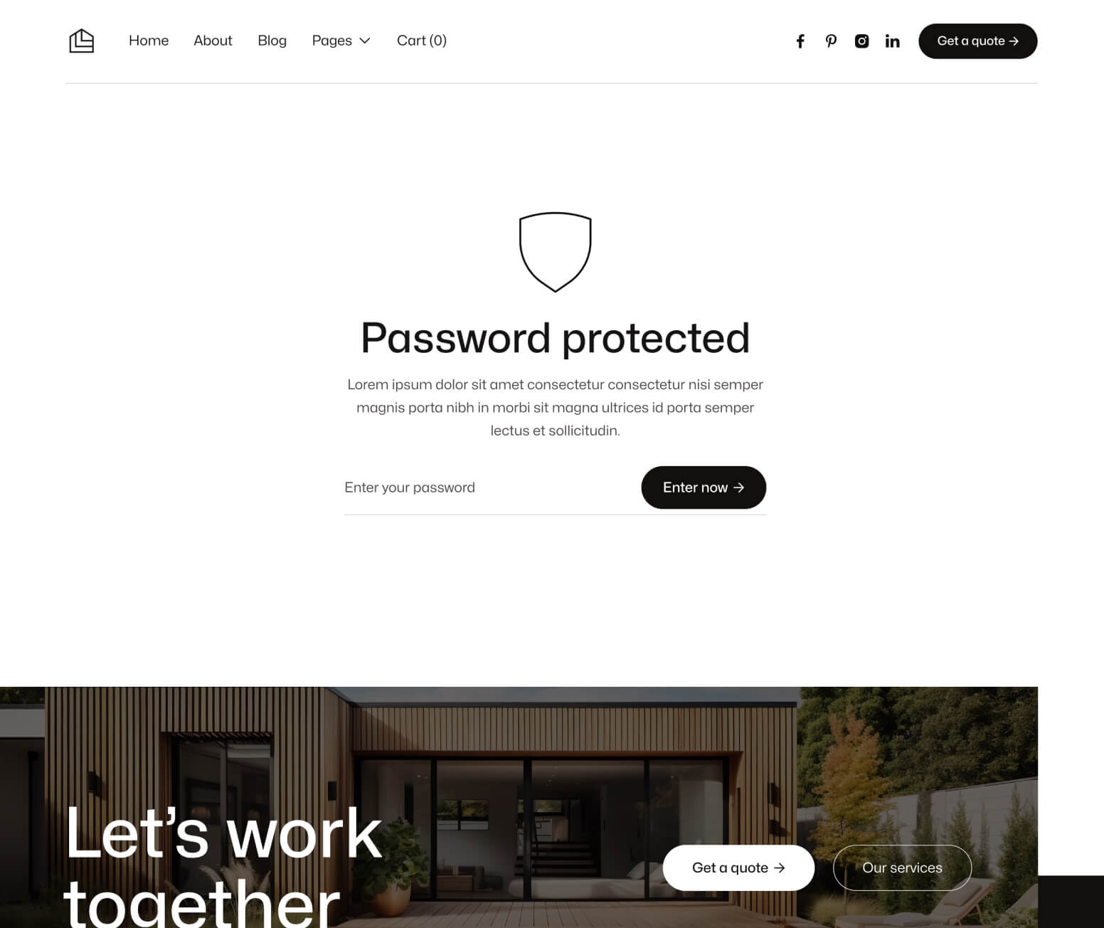Construktion X - Password Protected Page - Construction Webflow Template