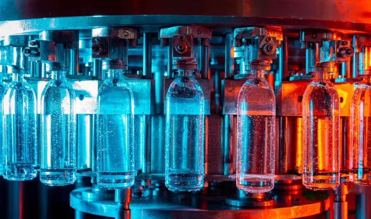 A machine that has some bottles in it.